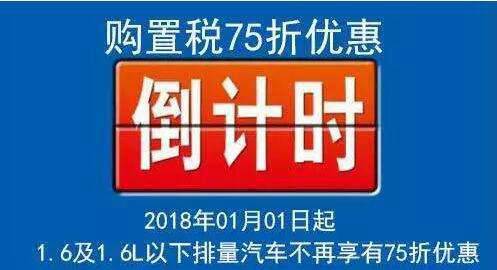 購置稅千元優(yōu)惠倒計時(shí) 最后十一天